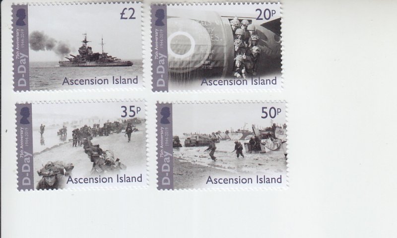 2019 Ascension Island D-Day Remembered (4) (Scott NA) MNH