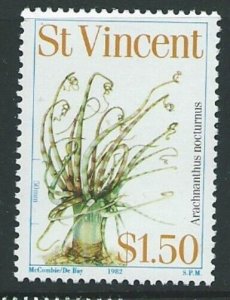 ST.VINCENT SG712w 1983 $1.50 MARINE LIFE  WMK CROWN TO LEFT OF CA MNH