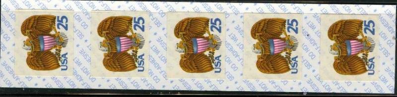 2431 SELF-ADHESIVE EAGLE STRIP OF 5 MINT & N/H @ FACE       