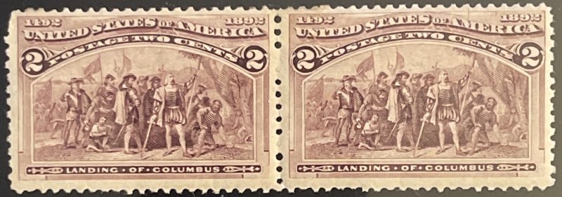 Scott #231 1893 2¢ Columbian Landing of Columbus MNH pair