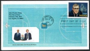 5833 - FDC - John Wooden - Wally Jr Cachet - Killbar-Los Angeles