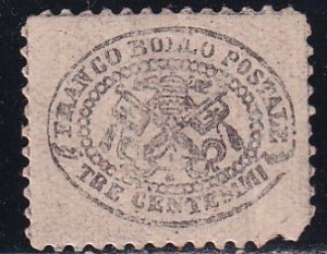 Italy Roman States 1868 Sc 20 SCV 55.00 Perf 11.5 Reprint Stamp MHR