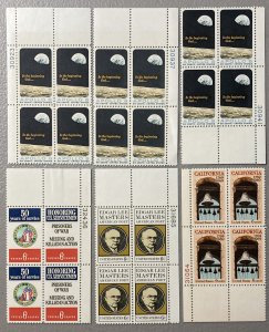 U.S. 6c Vertical Plate Blocks, 11 qty, MNH(bend), FV $2.64