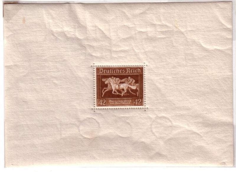 Germany #B90  1936 Souvenir Sheet  Horse race(MNH) CV $21.00