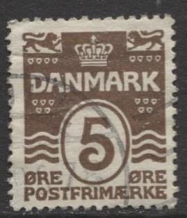 Denmark - Scott 89 - Definitive Issue -1921 - Used - Single 5o Stamp