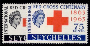 SEYCHELLES QEII SG214-215, 1963 red cross centenary set, NH MINT.