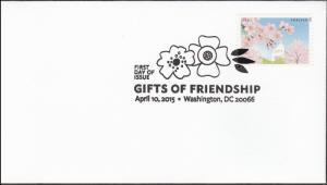 US 4984 Gifts of Friendship Japanese Diet Dogwood Blossoms BWP FDC 2015