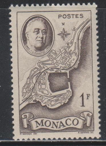 Monaco  1fr Franklin D. Roosevelt (SC# 201) MNH