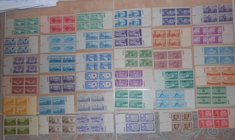 166 All Different United States 3 cent Plate Blocks. MNH. OG.    #02 USPB165 