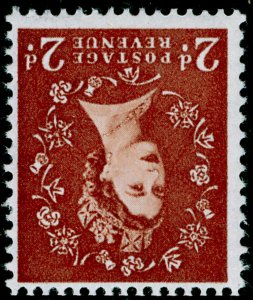 SG573Wi, 2d light red-brown, NH MINT. Cat £140. WMK MULTIPLE. WMK INVERTED.