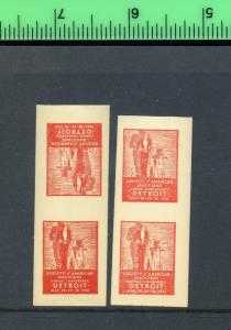 VINTAGE 1932 SOCIETY OF AMERICAN MAGICIANS LOT OF 2 IMPERF PAIRS (L298) MAGICIAN