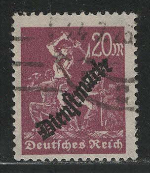 Germany Reich Scott # O22, used, exp h/s