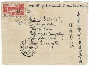 North Viet Nam 1960 Hanoi cancel on cover, Scott 49