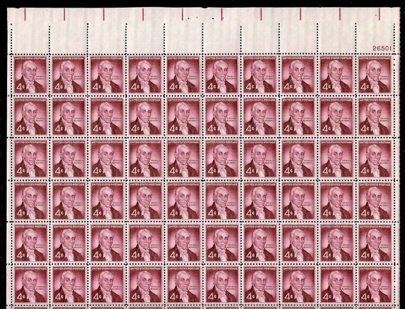 1138 Ephraim McDowell Sheet of 70 4¢ Stamps MNH 1959 
