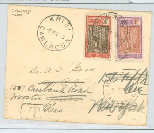 Cameroun 179/187 1938 Kribe-NY with numerous postmarks