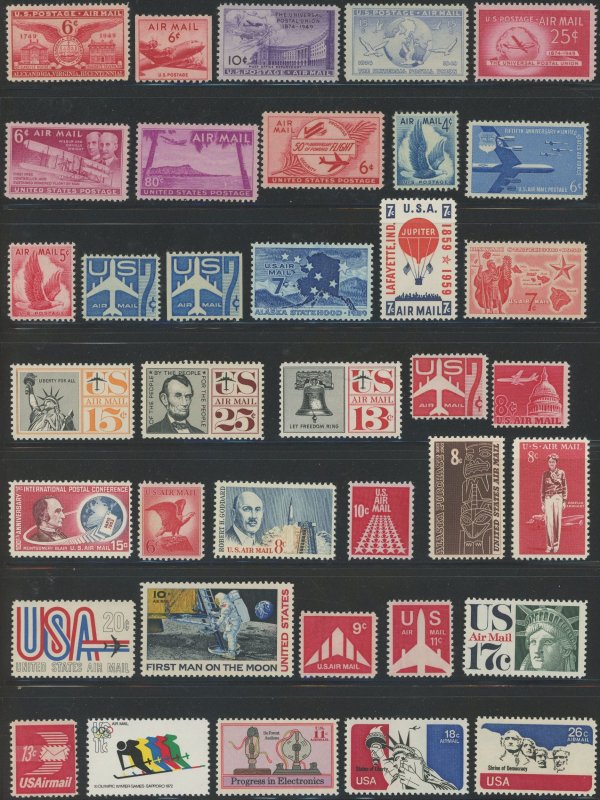 USA 69 diff mint airmails including C1, C4, C6 - Mostly never hinged