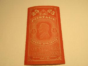 US Stamp Scott #PR3 25c Newspaper & Periodicals Unuse, Hinge, SCV $400, Certif.