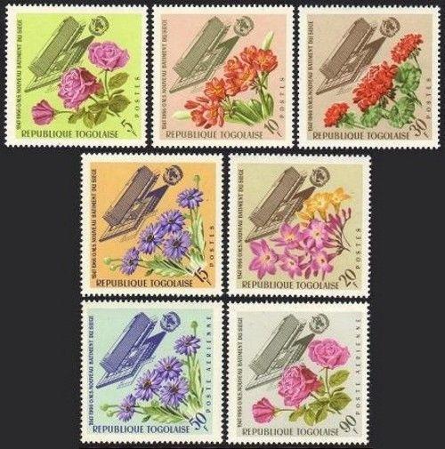 Togo 558-562, C52-C53, Mnh.michel 500-506. Who Headquarters, Flowers.1966