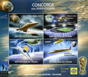 Chad 2011 CONCORDE Football UEFA Ukraine-Poland Sheet Perforated mnh.vf