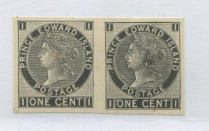 Prince Edward Island QV 1872 1 cent Plate Proof pair in black mint no gum