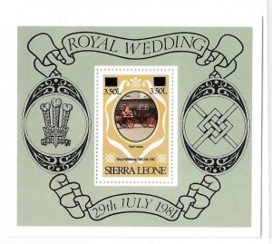 Sierra Leone 1981 Royal Wedding Issue Surcharged S/S Sc 546 MNH C11