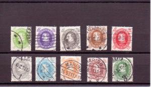 Denmark  Scott#  210-219  Used