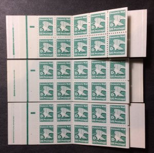 BK143 D Rate 3 VF MNH Complete Booklets - plates #1, 3 and 4