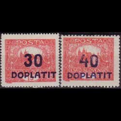 CZECH. 1926 - Scott# J42-3 Castle Surch. Set of 2 LH