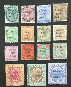 MOMEN: EAST AFRICA SG #49-63 1895-6 MINT OG H LOT #193108-1762