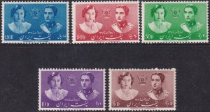Sc# 871 / 875 Iran Crown Prince & Princess Fawziya 1939 MVLH set CV $44. St#3