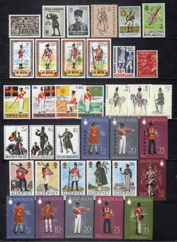 Military Uniforms Collection Most MNH Soldiers War Horses Flags ZAYIX 0224S0013