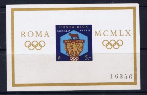 Costa Rica C313 NH 1960 Rome Olympics S/S 