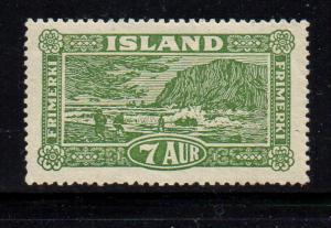 Iceland  1925 7 aur landing the mail stamp mint