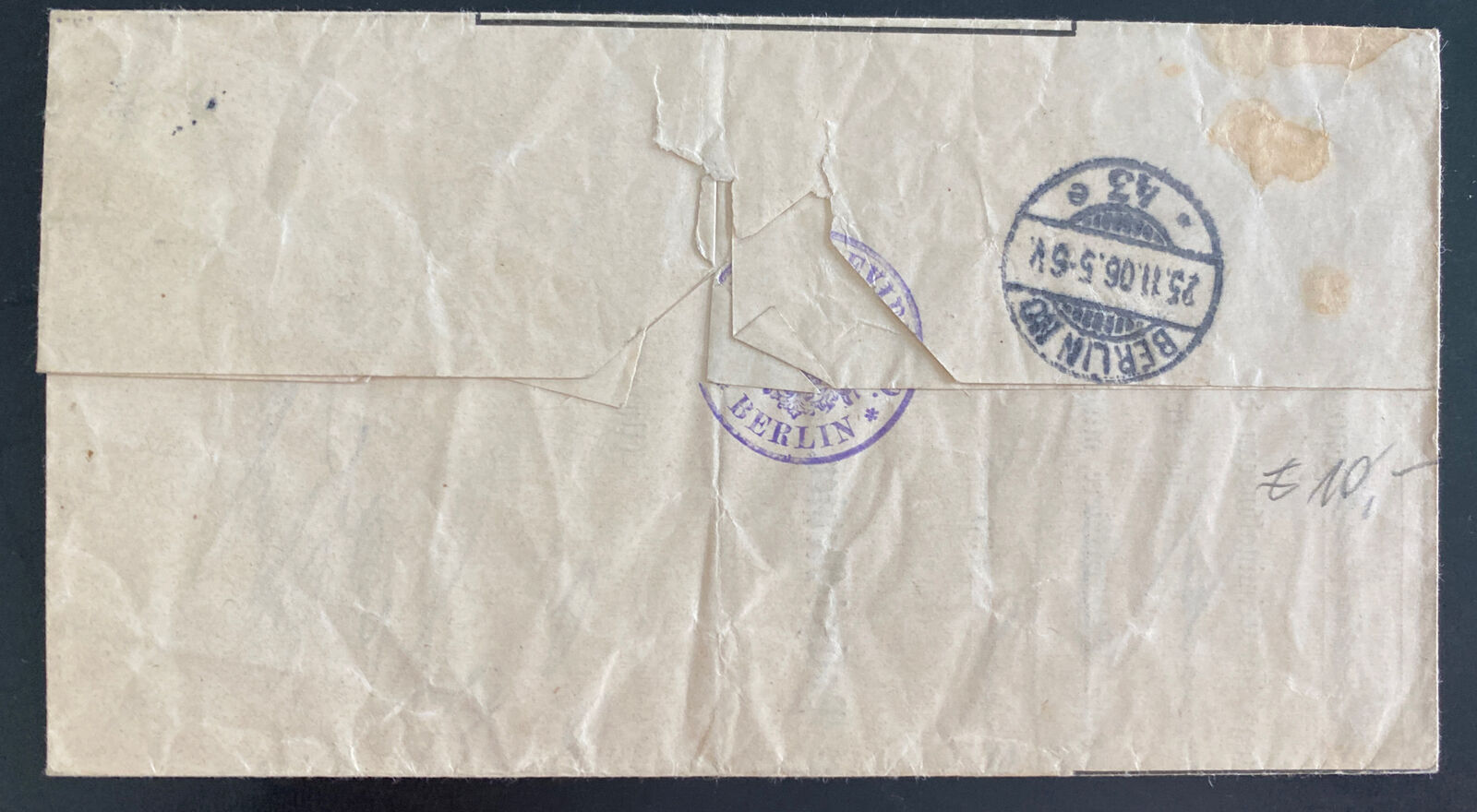 1906 Berlin Germany Police President letter Sheet Official cover