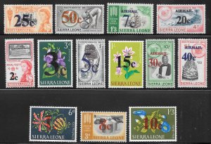 Sierra Leone Scott 271-79, C28-C31 MNHOG - 1964 Surcharges - SCV $5.70