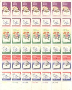 US #1805-1810 Partial sheet (42 stamps) MNH