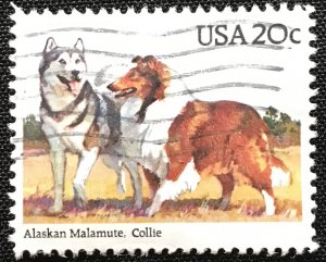 US #2100 Used Single Malamute/Collie SCV $.25 L37