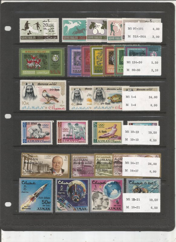 UAE COLLECTION ON STOCK SHEET, MINT/USED