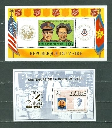 ZAIRE NICE LOT of (5) SOUV. SHEETS MNH...$30.00