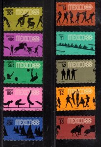 MEXICO #990-995,C335-C338 1968 OLYMPICS MINT VF NH O.G