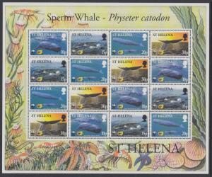 XG-BA317 ST HELENA - Wwf, 2002 Marine Life, Sperm Whale MNH Sheet