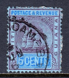 British Guiana - Scott #163 - Used - Paper adhesion/rev. - SCV $8.00