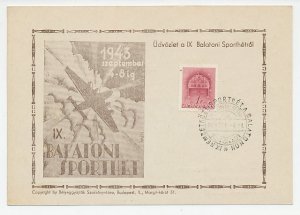 Postcard / Postmark Hungary 1943 International Sports Week at Lake Balaton