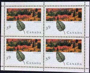 CANADA 1990 #1286b Majestic Forests of Canada (Pane of 4) - MNH