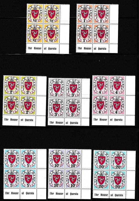 Isle of Man --1973- Postage Due Imprint A Questa MNH PB LR # J1a-J8a