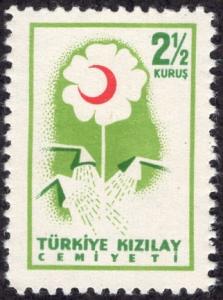Turkey RA209 - Mint-NH - 2.50k Flower / Red Crescent (1957) (cv $0.60)