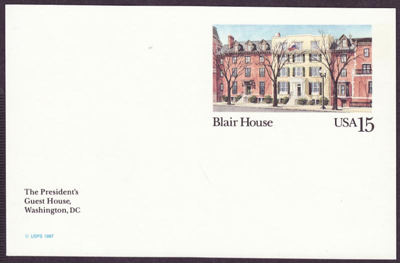 UX121 Blair House mint postal card