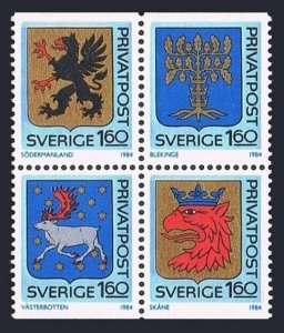 Sweden 1492-1495,MNH.Mi 1278-1281. Provincial Arms,1984.Sodermanland,Blekinge,