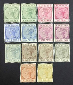 MOMEN: BARBADOS 1882-1886 COMPLETE SET MINT OG H £1,300 LOT #64248