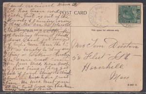Canada - Jun 4, 1916 Yarmouth North , NS CDS on Card to States
